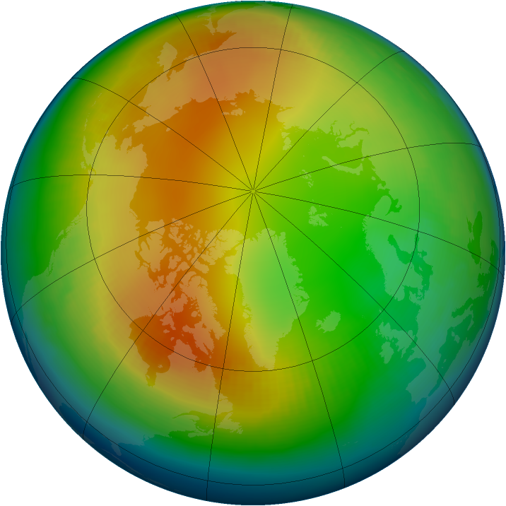 Arctic ozone map for January 2002